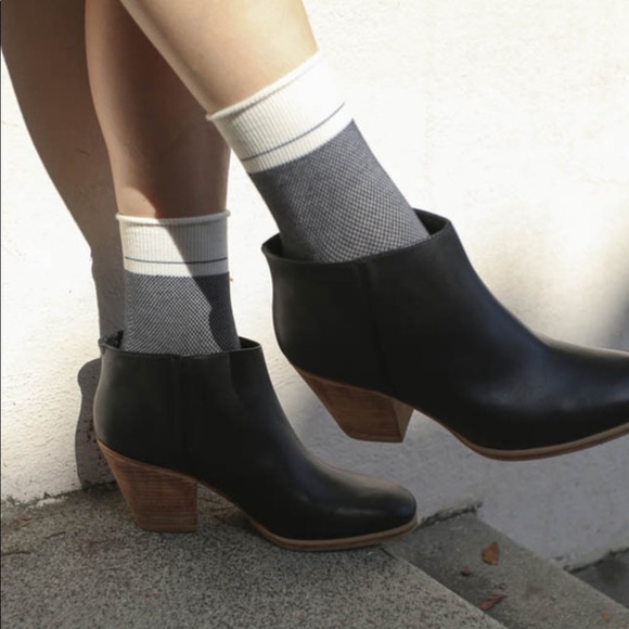 Rachel Comey size 7. Black leather Mars bootie. Worn once. Sole protectors added - Picture 7 of 7